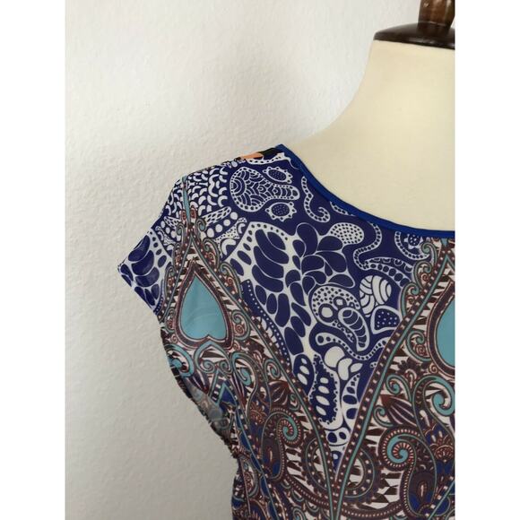 Clover Canyon Top Pullover Multicolor Print Asymmetric - Picture 3 of 11